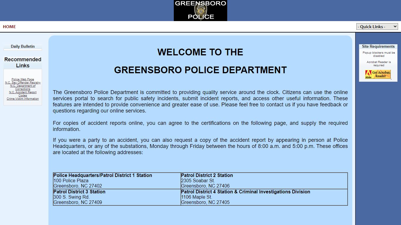Greensboro Police Department P2C - provided by OSSI